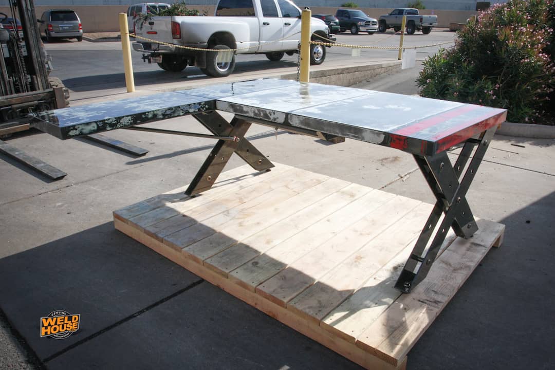 X-Leg Modern Table Design - Weld House | Commercial Custom Welding 